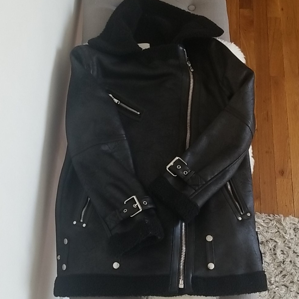 Faux shearling biker Jacket